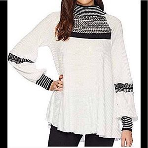 Free People Waffle Knit Oversized Top